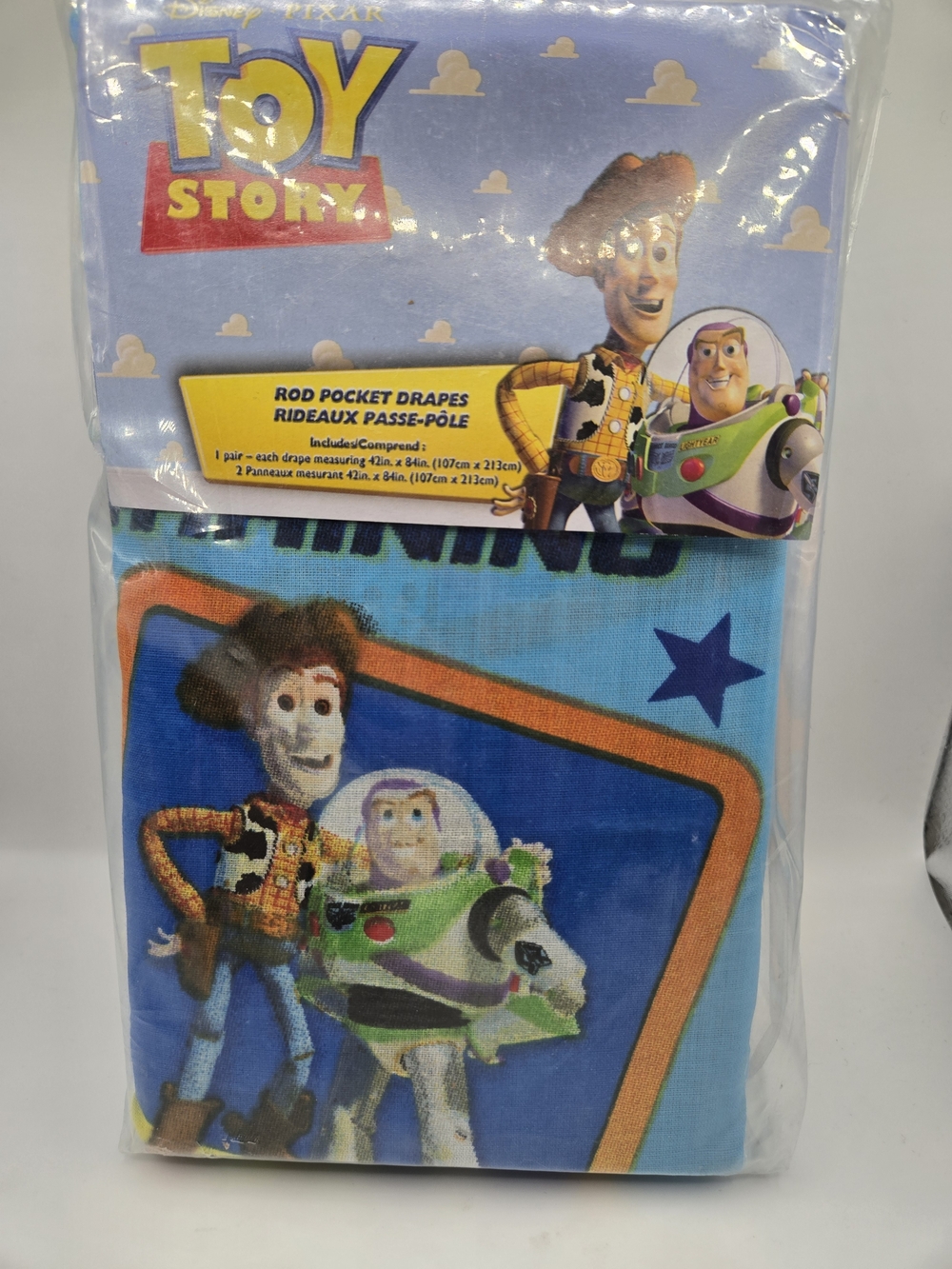 Disney Toy Story Blue Rod Pocket Drapes- Toy Story Curtains 42x84